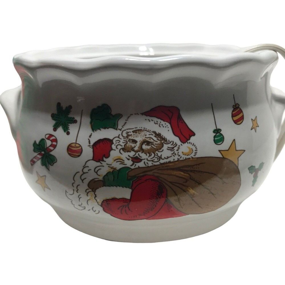 Holiday traditions ceramic electric‎ Potpourri pot santa box Vintage Christmas